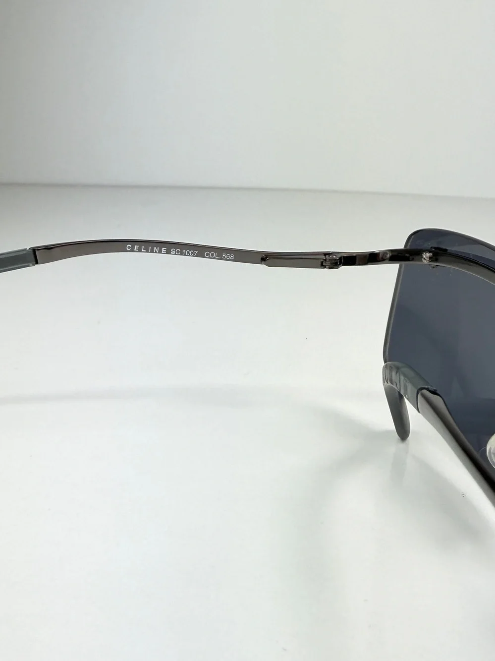 Deadstock Celine Triomphe Rimless Sunglasses SC 1007 568 Full Set Y2K Gunmetal
